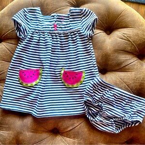 Carters baby girl dress & diaper cover 12 mos